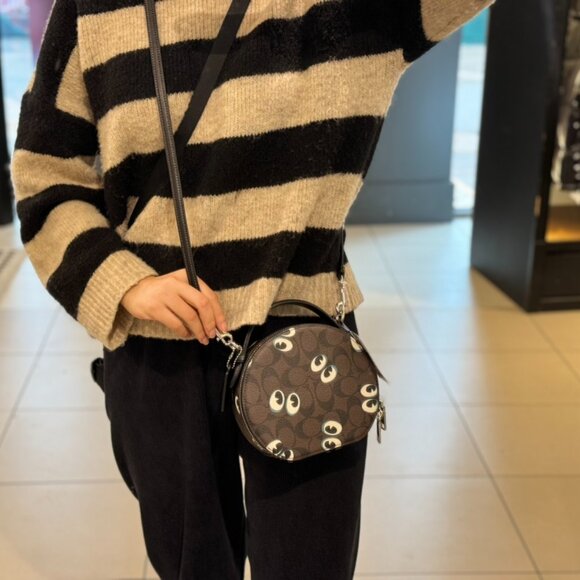 NWT Coach Canteen Crossbody Signature Canvas Halloween Eyes CM766 - Picture 5 of 7